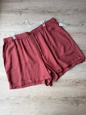 Plus Size 3X Dusty Rose Shorts - Elastic Waist, Drawstring, Lyocell, Lounge NWT